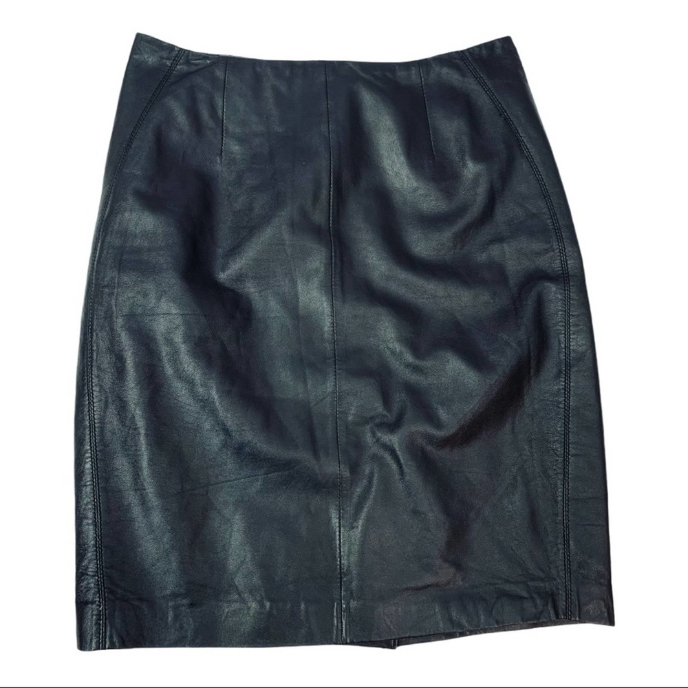 SAS Sportswear Black Fine Leather Pencil Skirt